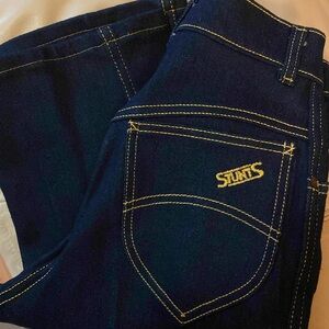 70s Stunts Dark Wash High Rise Jeans 23 X 31 Vintage NWOT